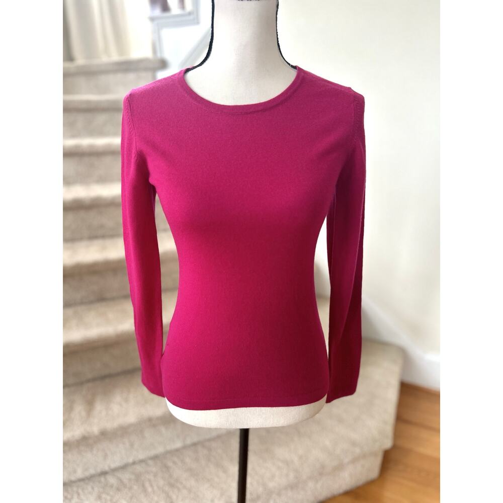 NWT Dunedin Hot Pink "Fuschia" Merino Wool Long Sleeve Crewneck Sweater